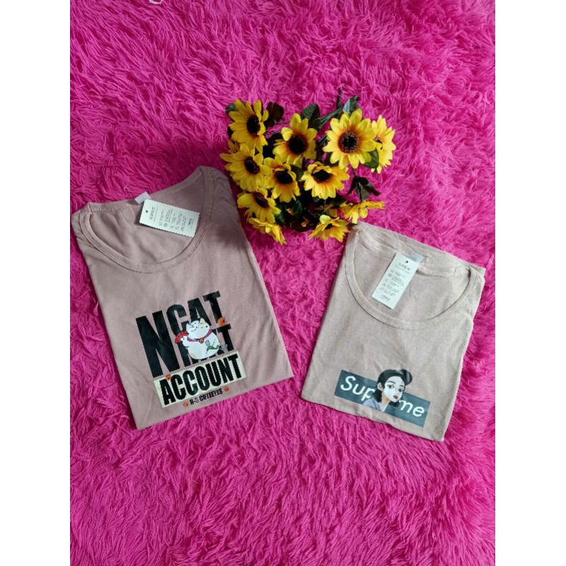 KAOS wanita import - Cream