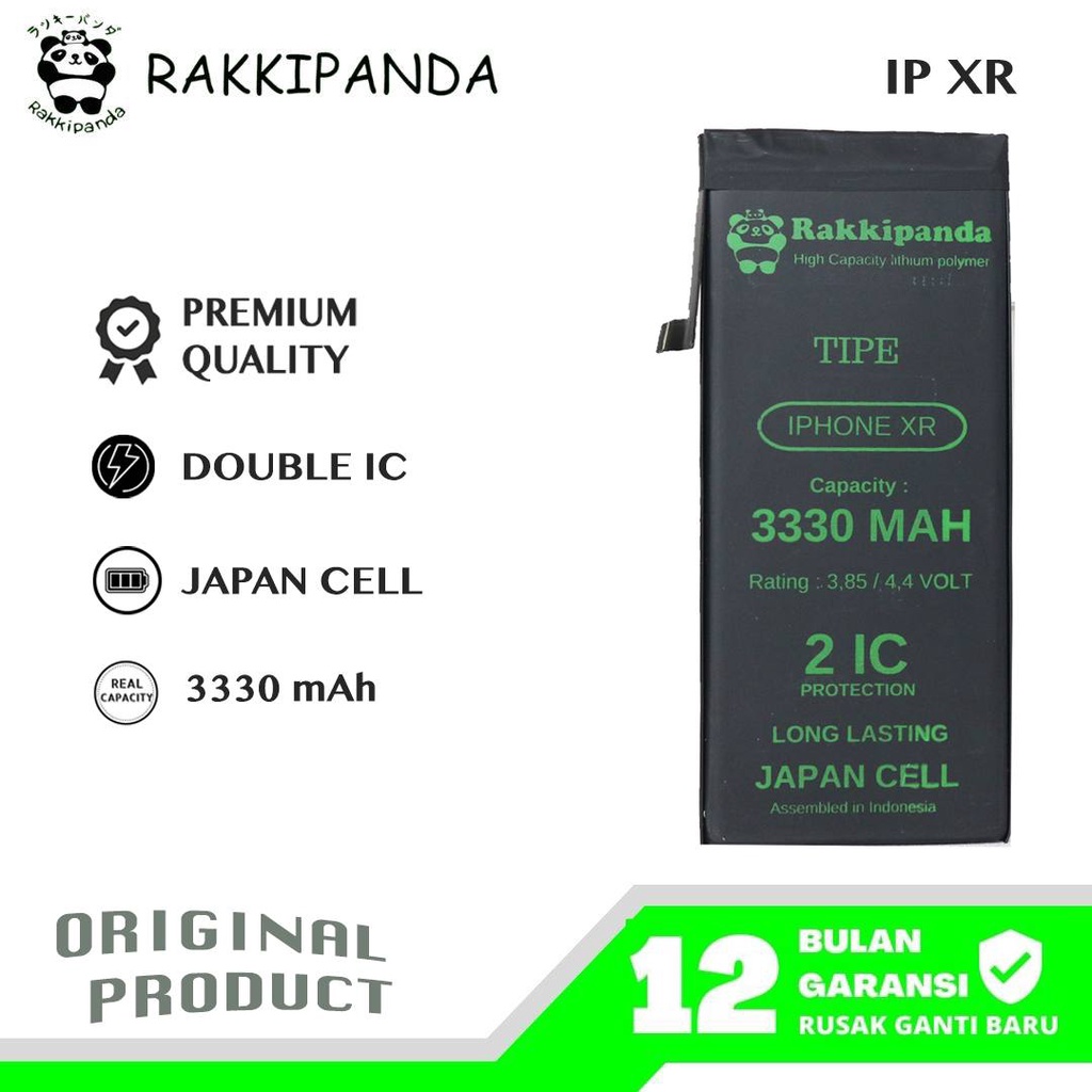 (R/K)- RakkiPanda - Ip XR Batre Batrai Baterai