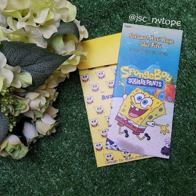 

Amplop lebaran tema spongebob. bisa custom nama uk LARGE