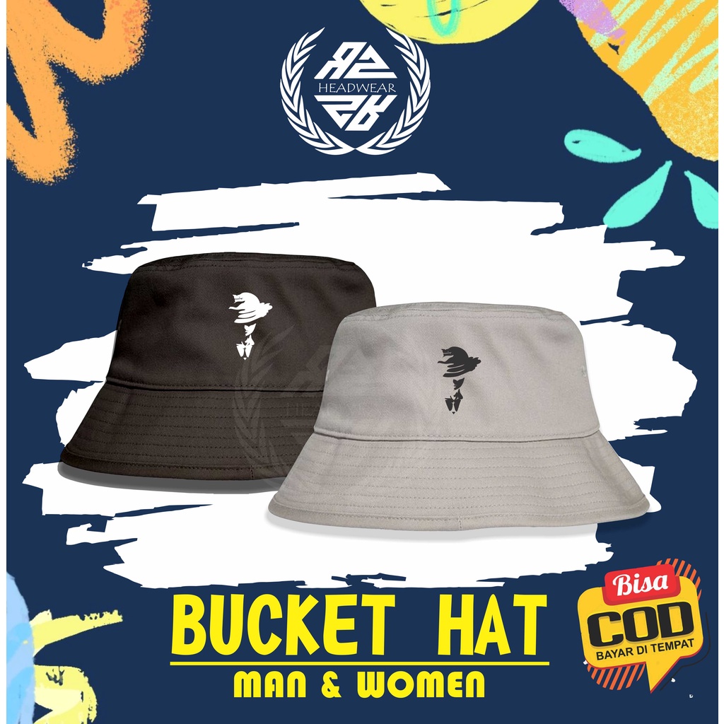 Topi Bucket Hat Pria Wanita Unisex Topi Kekinian Terbaru Topi One Piece Premium