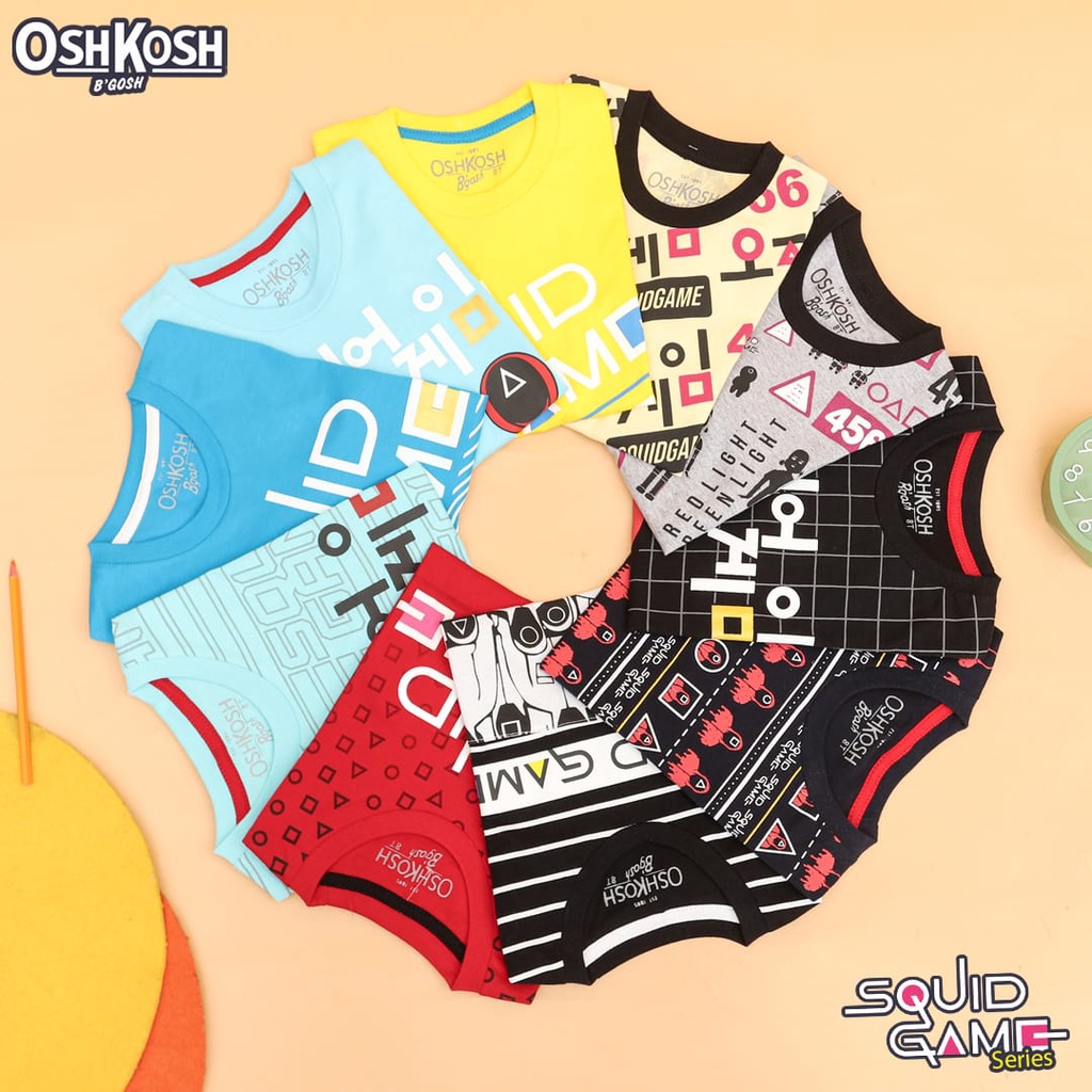 kaos anak laki-laki oshkosh b'gosh squid game 12 tahun