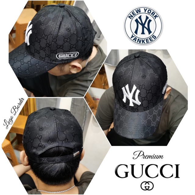 Topi Premium Gucci x Newyork yankees Hat import Ada 2 warna