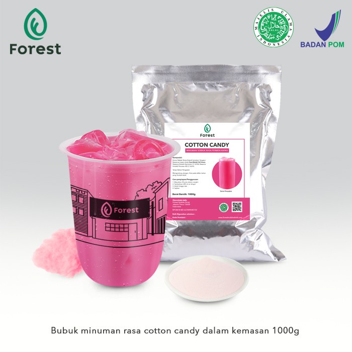 

DISKON - (BISA COD) Bubuk Minuman COTTON CANDY 1000 Gram - FOREST BUBBLE DRINK - POWDR+BUBLEWRAP