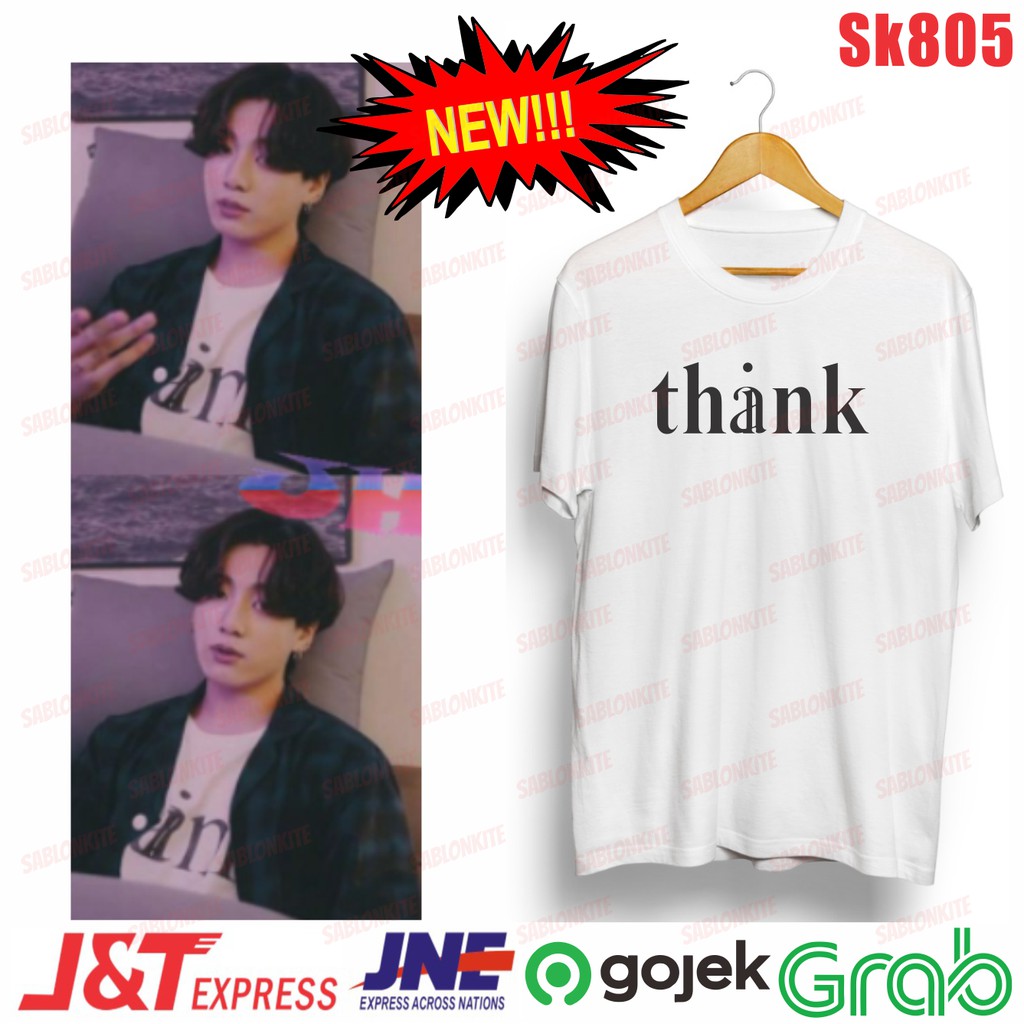 MURAH!!! KAOS KPOP JUNGKOOK THANK THINK UNISEX SK805 COMBED 30S