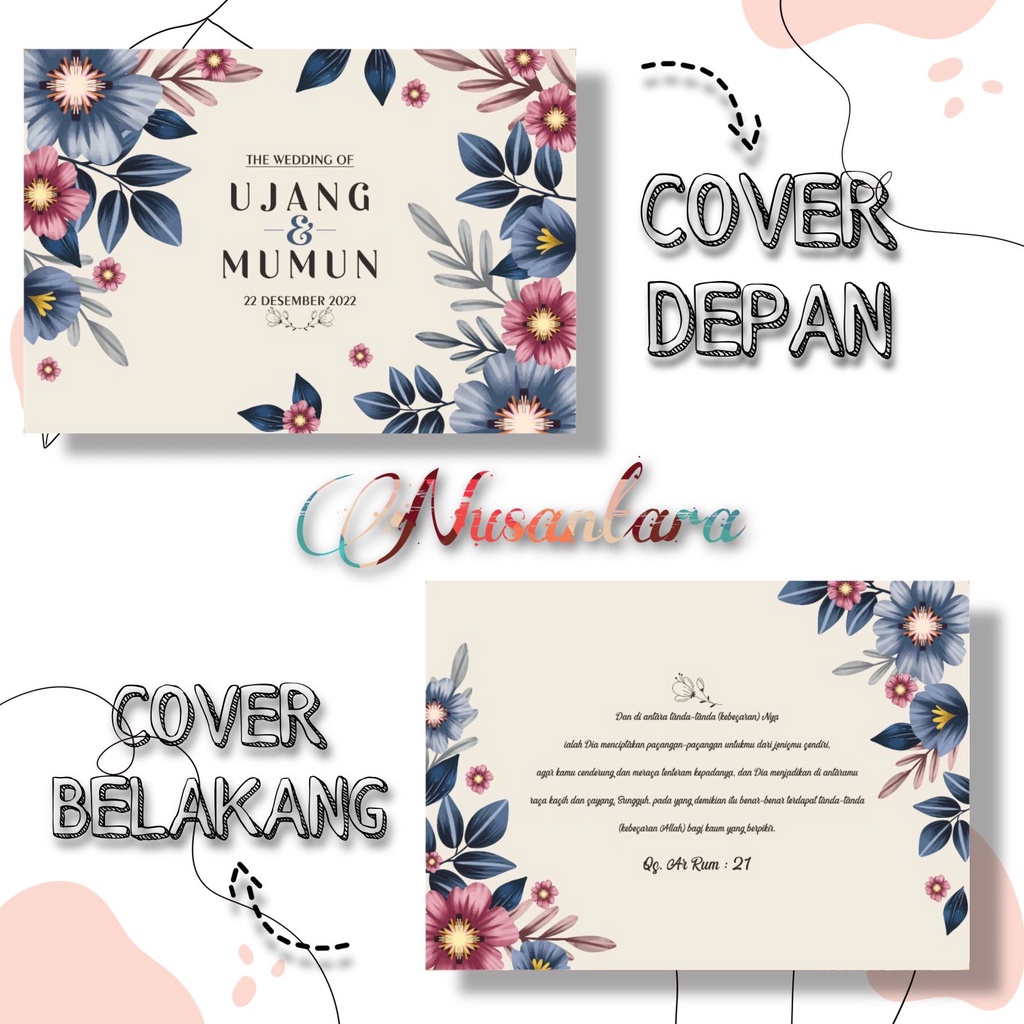 

Buku tamu pernikahan custom nama / Wedding guest book
