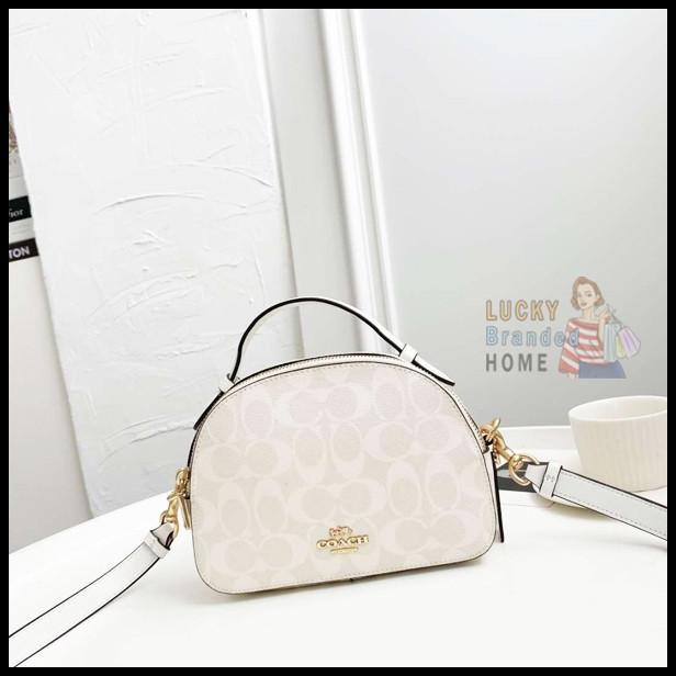 Bag Canvas - (100% Original) Tas Coach Serena Satchel Signature Canvas Chalk 1591
