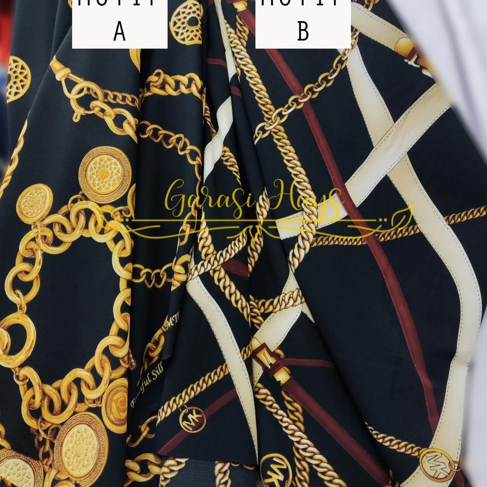 Chekout Kain Silk Satin Sutra Motif Versace Michael Kors Lebar 150 cm