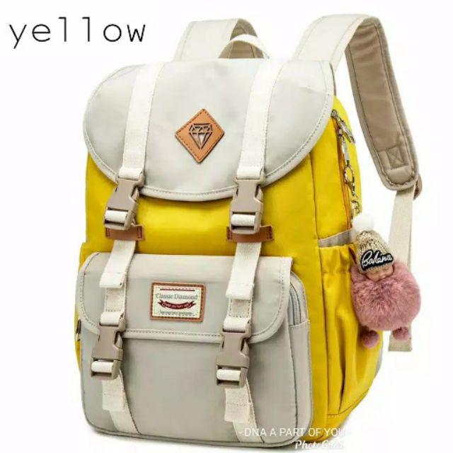 Back Pack Double Decker_Tas Ransel Anak_Lol_Unicorn_Superhero_Paw Patrol_Shopkins Fashion Cewek-Kuning