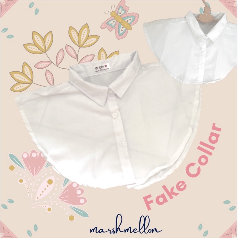 (READY STOCK) Fake Collar | Kerah Palsu | Kerah Kemeja Atasan Crop Warna Putih Navy Hitam Kotak-Kotak | Bahan Katun dan Crepe | Gojek Grab Bandung | Kerah Kemeja Formal | Baju Atasan | Aksesoris Pakaian Kemeja & Blouse Pria dan Wanita-Putih