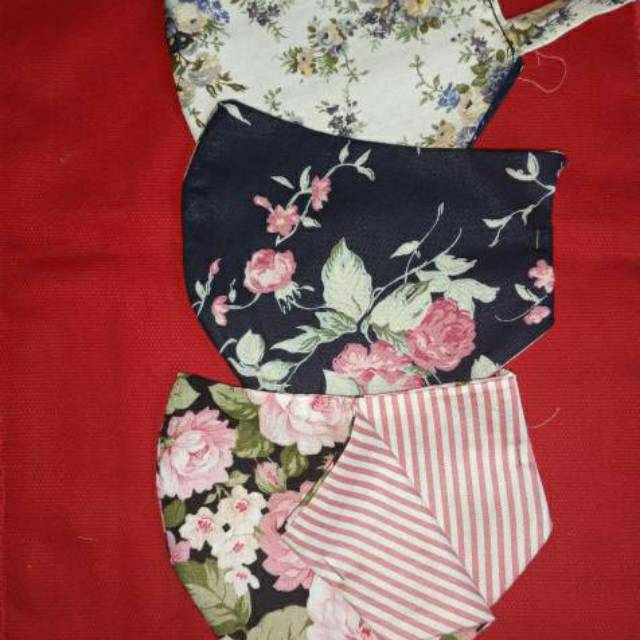 Masker kain Dewasa / Anak 2ply bisa bolak balik katun jepang tali panjang untuk hijab