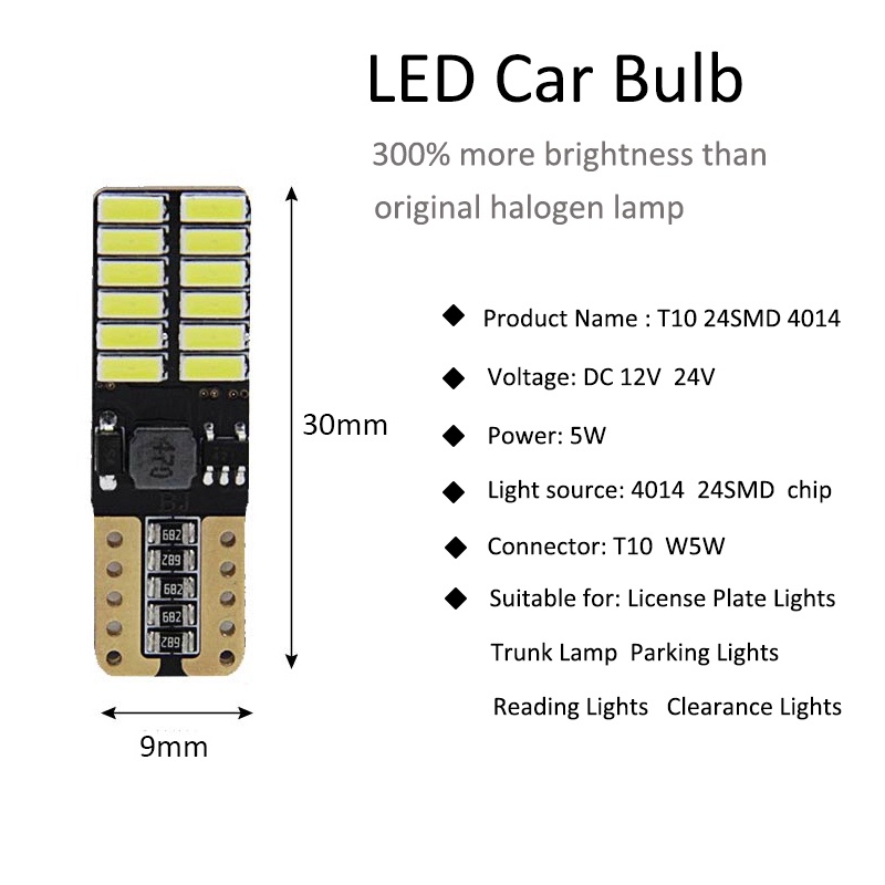 1pcs canbus t10 w5w 194 501mobil led interior Instrumen Lampu Bohlam Untuk Dioda Mobil Lebar Otomatis Kendaraan Lampu Putih Merah Biru 12v