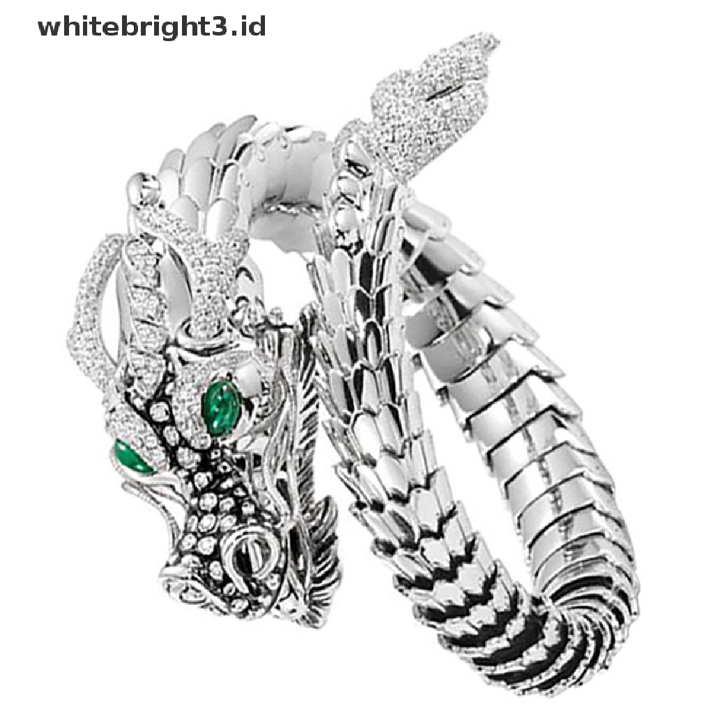 (whitebright3.id) Cincin Terbuka Adjustable Motif Naga Cina Untuk Pria / Wanita / Sepeda