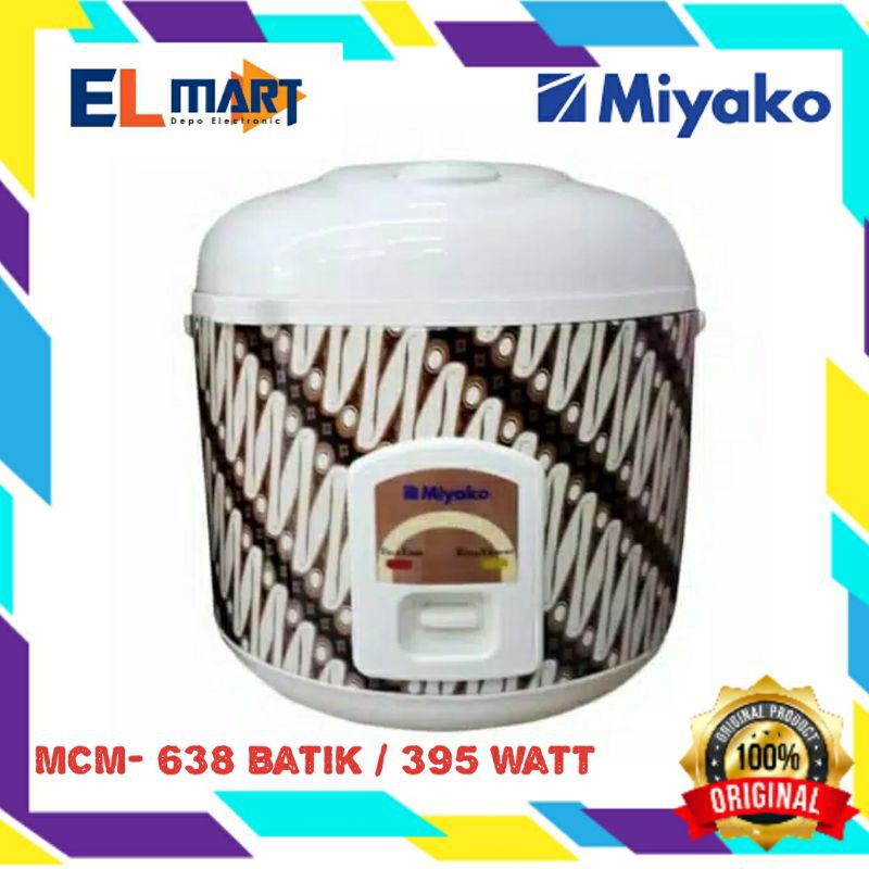 Miyako Magic Com 1.8 Liter Motif Batik MCM 638 - MCM 638 Rice cooker Unik Special Edition Batik