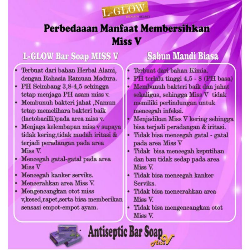 ANTISEPTIC BAR SOAP MISS-V BY LGOW