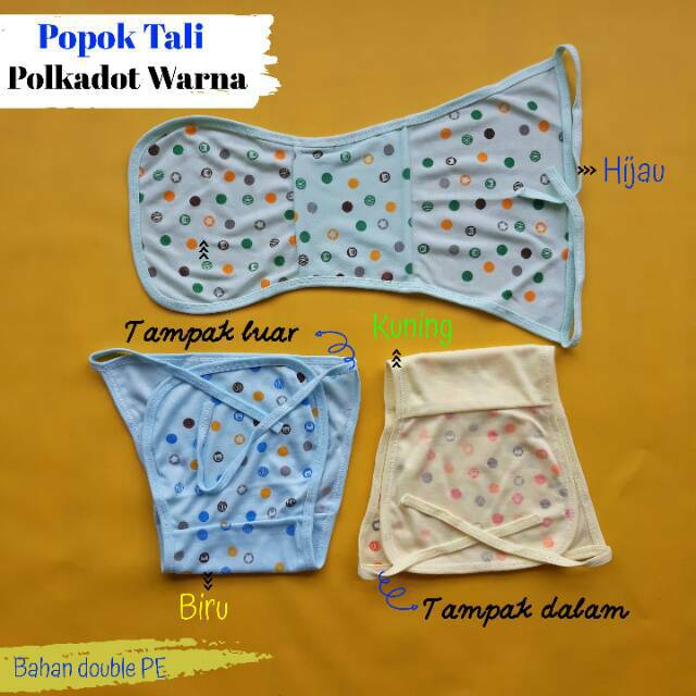 3 pcs Popok bayi motif polkadot warna