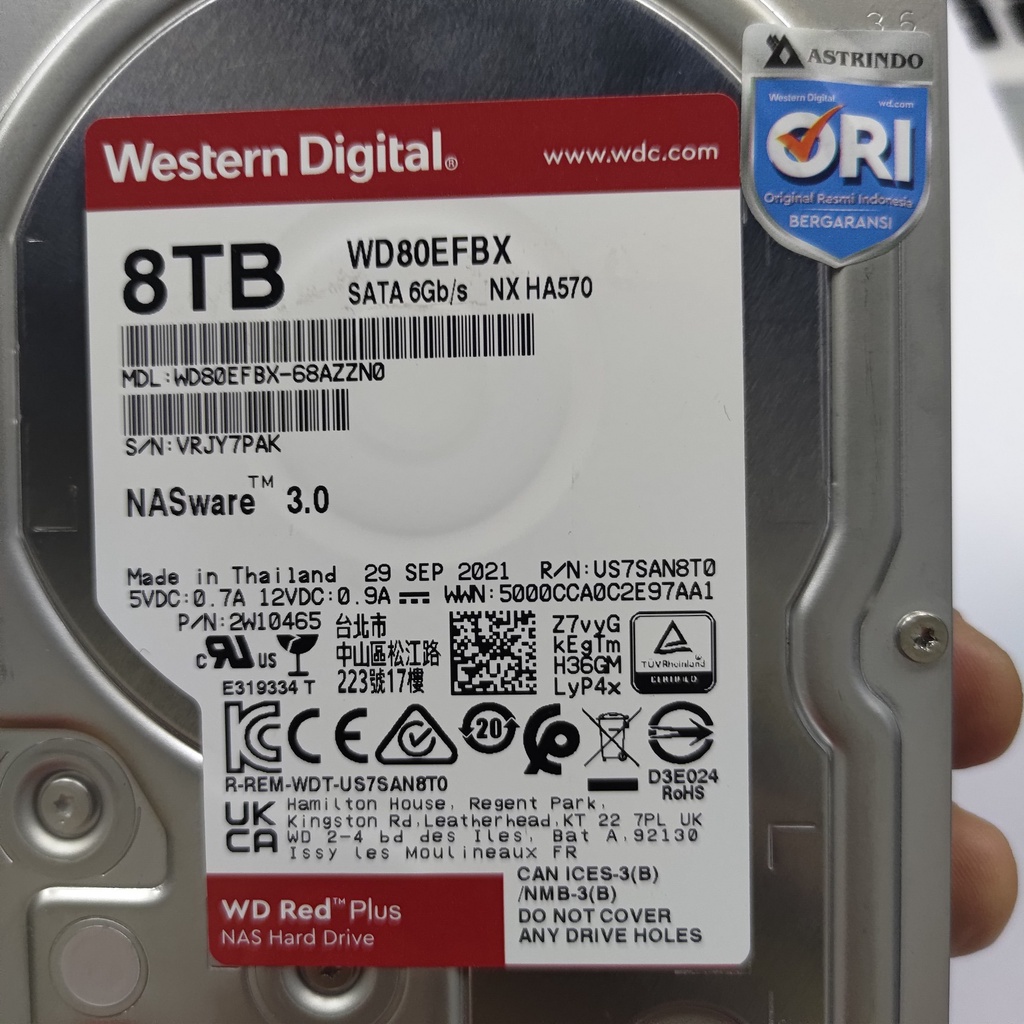 WD 8TB Red Plus SATA resmi