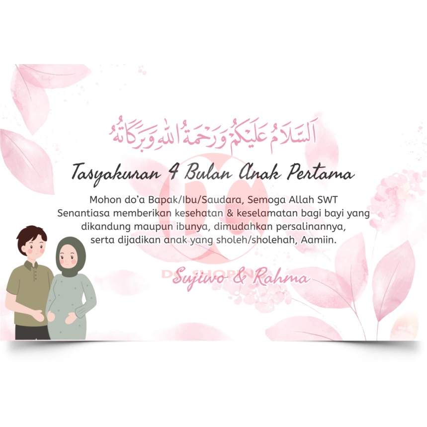 Kartu Tasyakuran Kehamilan 4 Bulanan/7 Bulanan