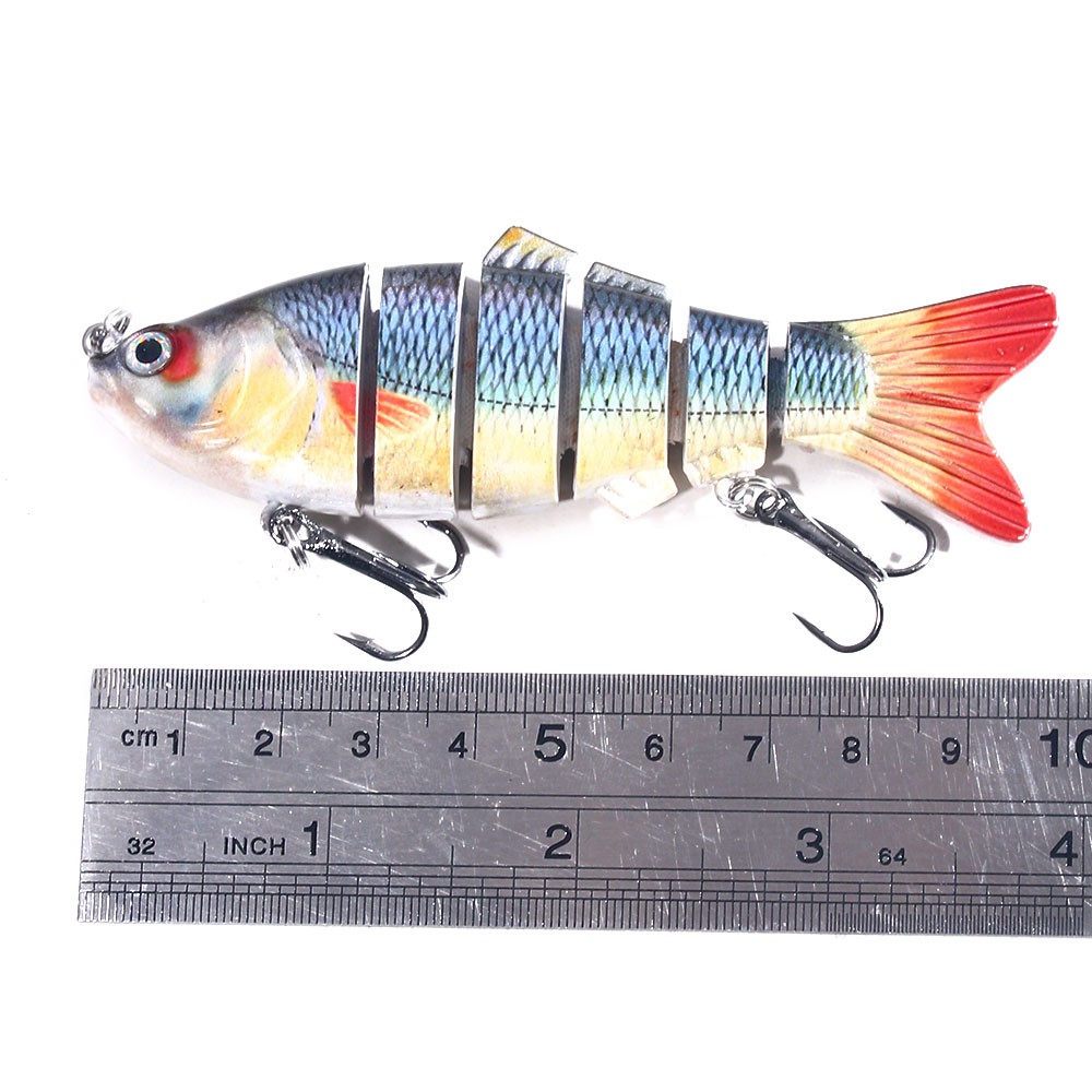 HENGJIA 1Buah 10cm/18g Minnow Umpan Pancing Jointed 6 Segments Crankbait Wobbler Fishing Lure Ikan