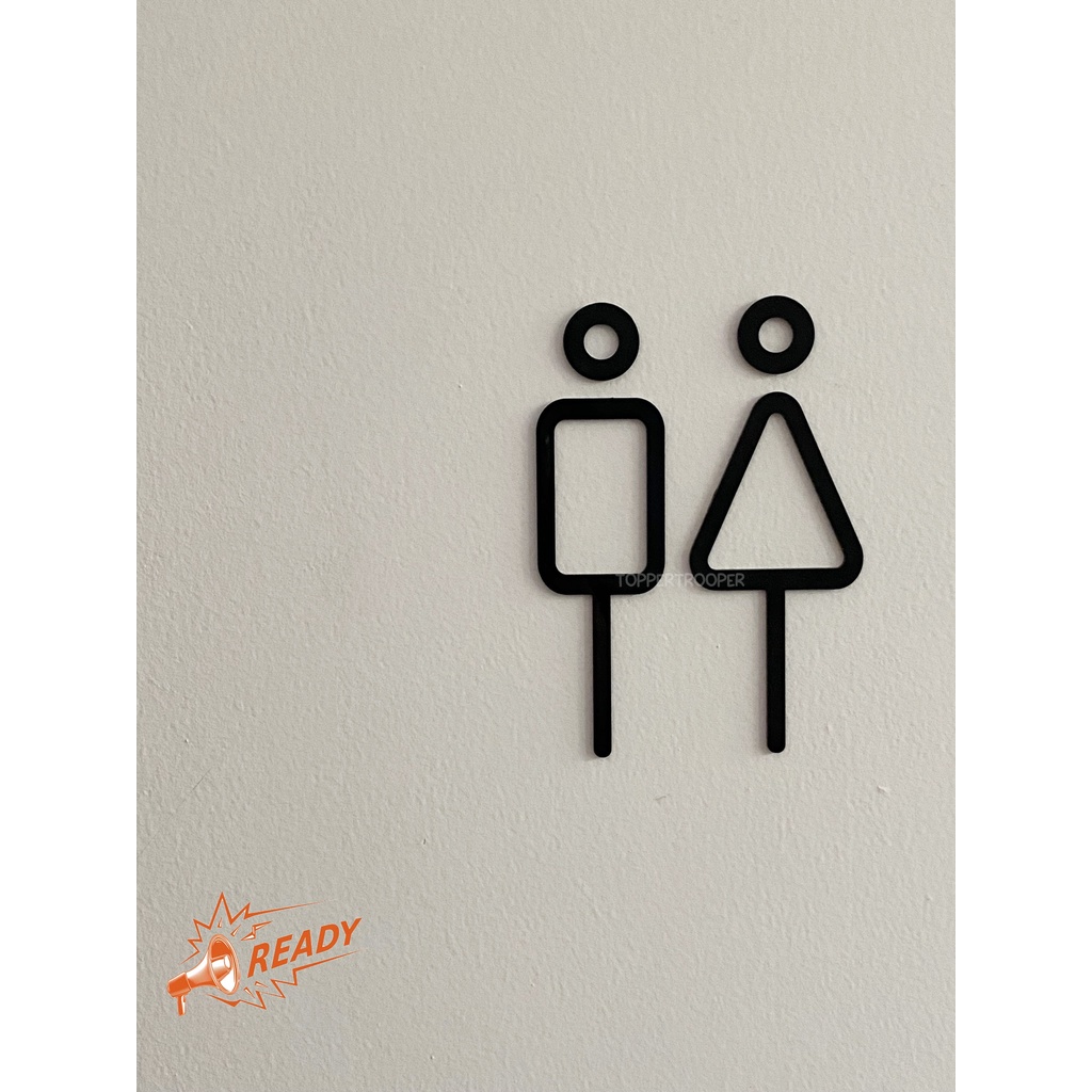 Toilet Sign Board | Akrilik Timbul Papan Toilet | Papan Tanda Penanda Ruangan Toilet | Toilet Sign Acrylic 05