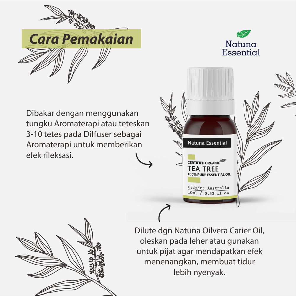 Natuna Tea Tree Essential Oil Minyak Essensial Atsiri Aroma Terapi EO Diffuser Difuser Humidifier