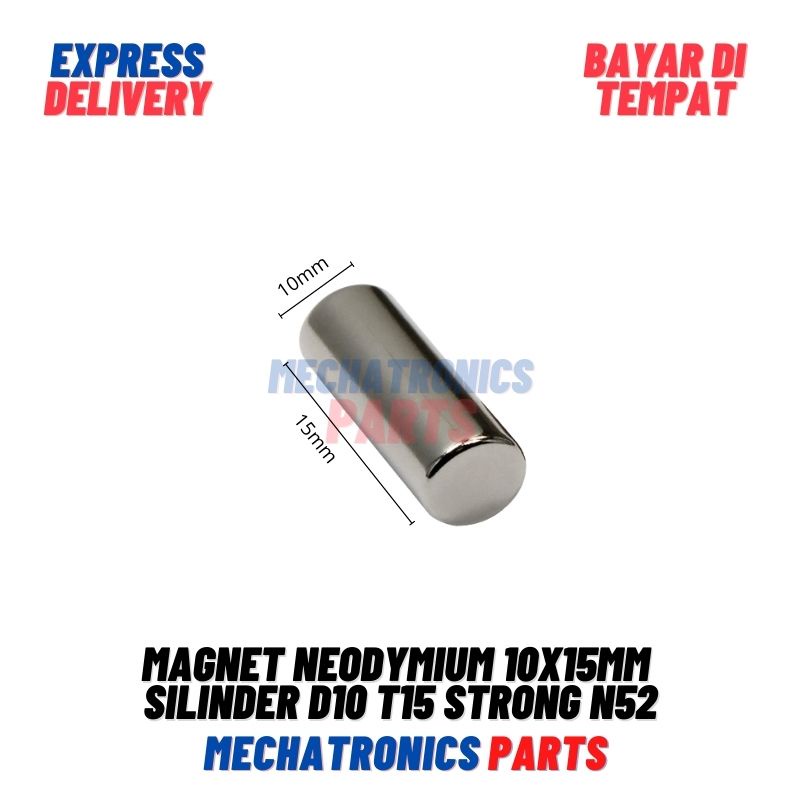 Magnet Neodymium 10x15mm Silinder D10 T15 Strong N52