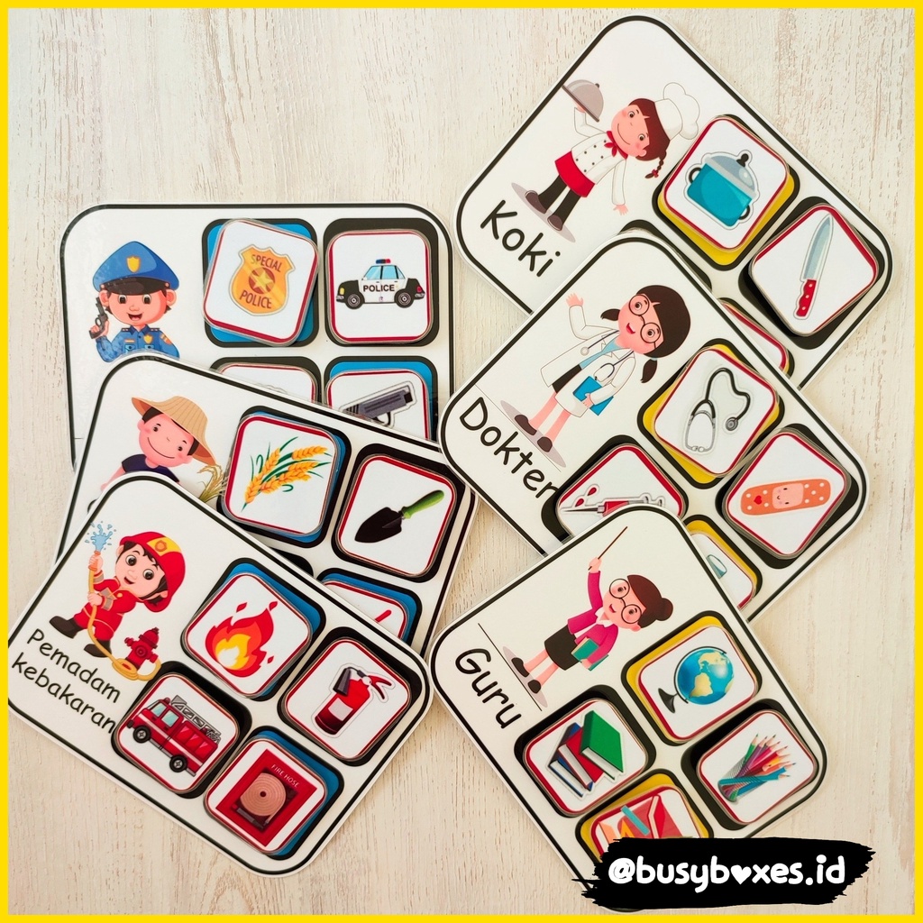 [busyboxes.id] busypage busy page mainan edukasi montessori paud preschool mengenal profesi