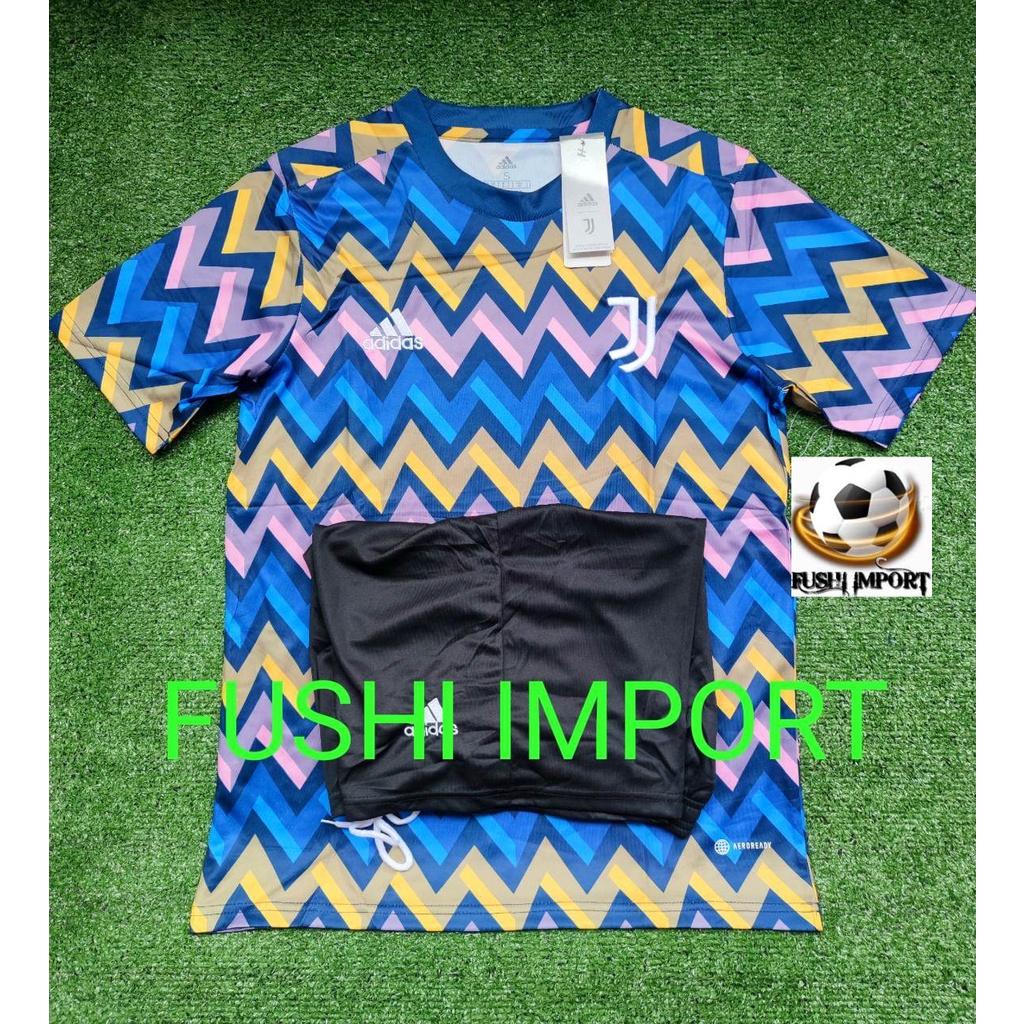 Setelan Jersey Baju Bola Juventuss Training ZigZag 2022 2023 ( Fullset Satu Set ) Grade Ori