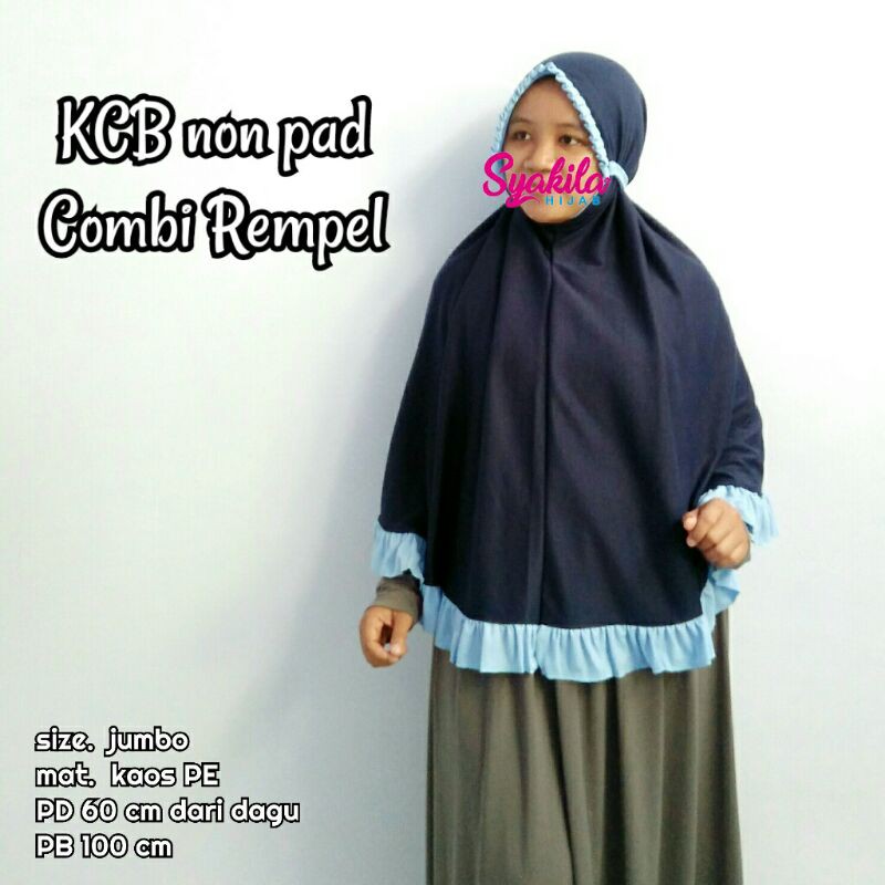 Jilbab KCB non pad Combi Rempel Jumbo Murah