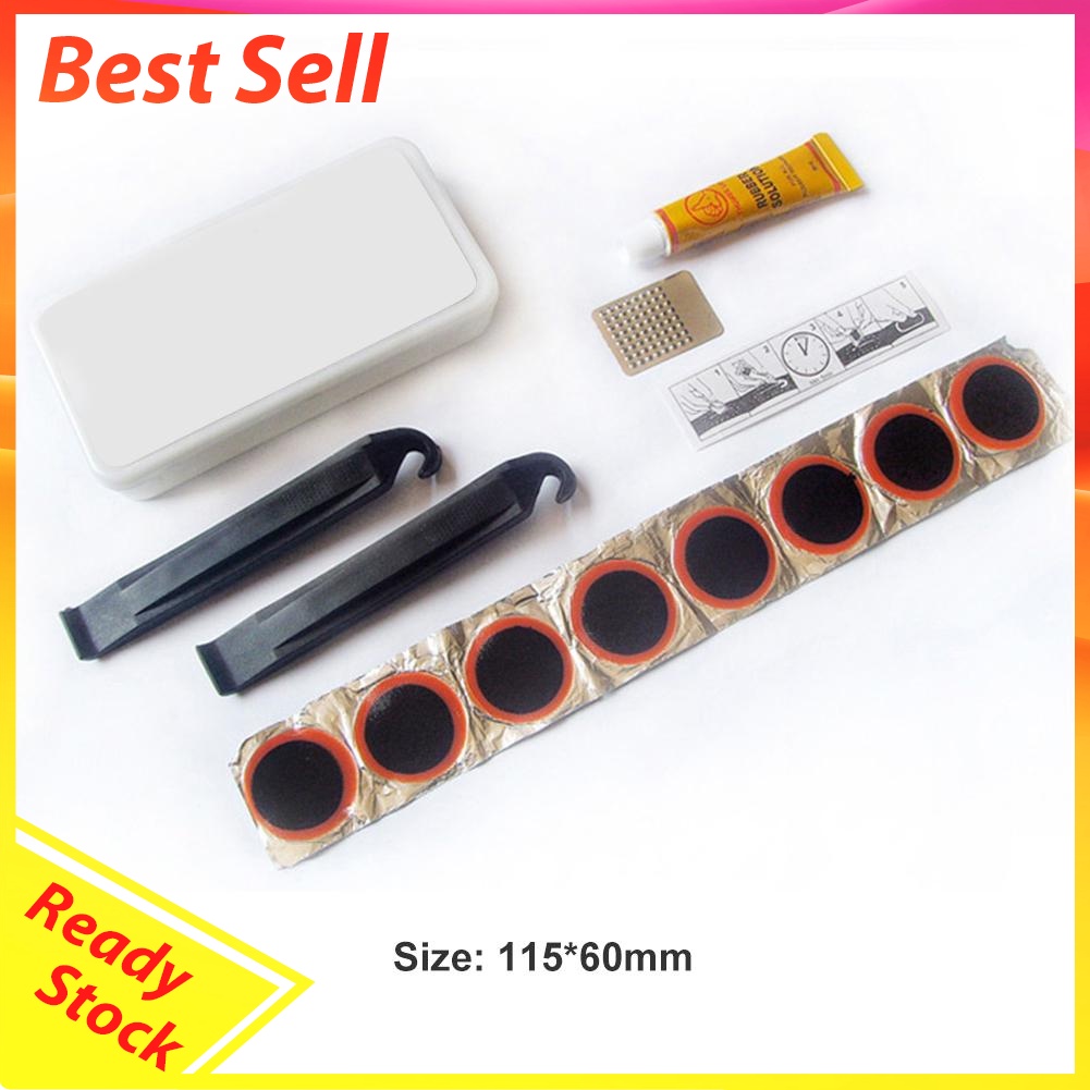 Mountain Bike Bicycle Repair Tools Rubber Patch Glue Lever Set Tire Fix Kit