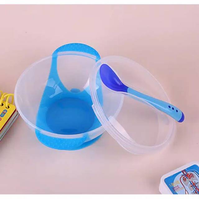 Mangkok Double Layer Bowl Anti Selip Silicon Mangkok Makan Anak Set 2Layer Tempat makan bayi anti tumpah, bahan elastis, tahan panas