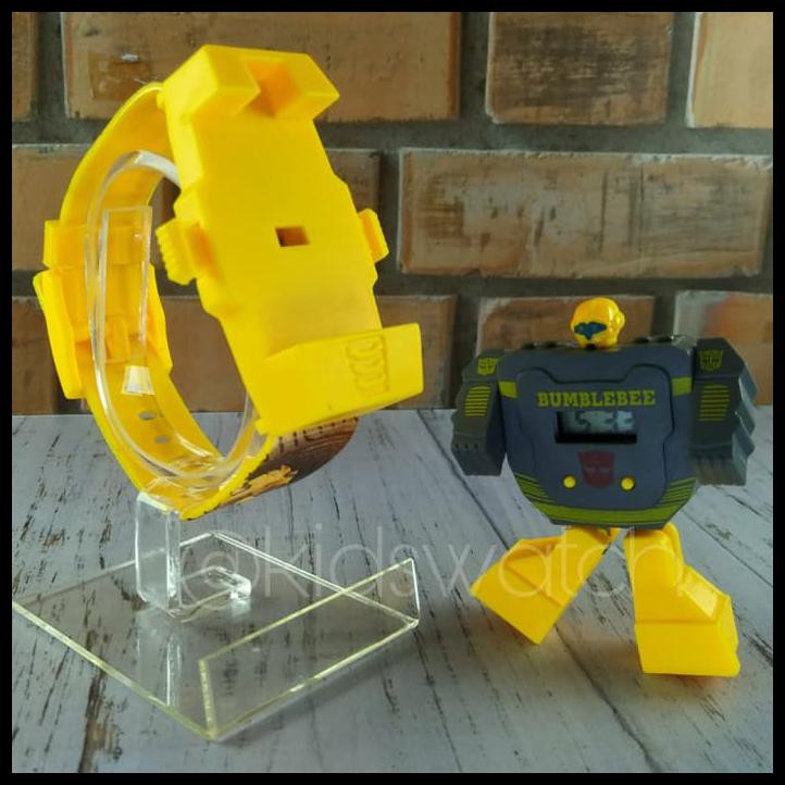 BOOM SALE jam tangan anak mainan multifungsi robot transformer bumblebee kuning