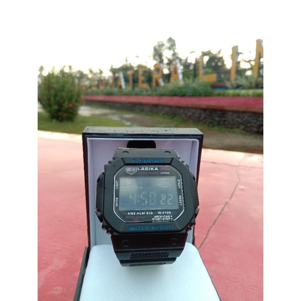 Jam tangan pria casual LASIKA segi K-sport -black - anti air/water resist 30m