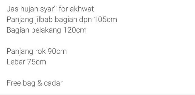 Jas hujan muslimah akhwat syar'i