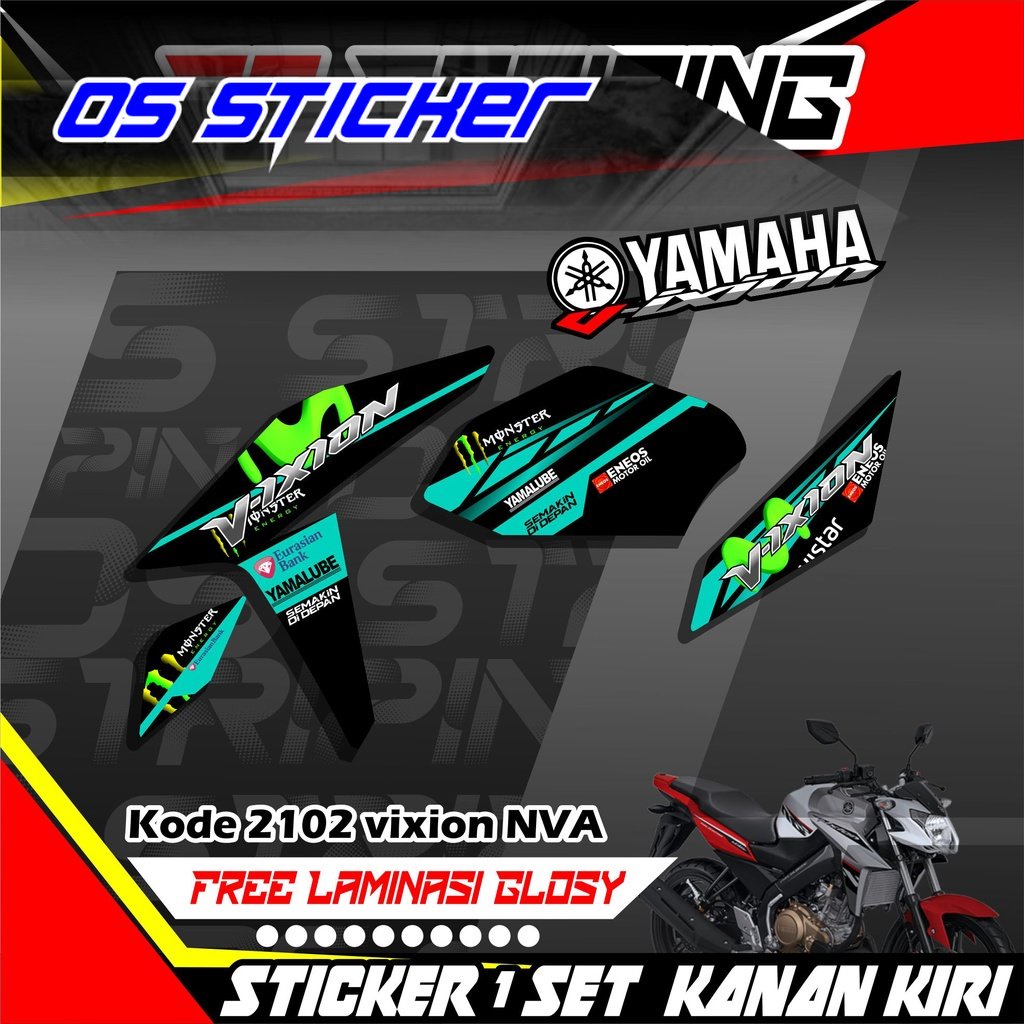 2102 Sticker Striping Motor YAMAHA VIXION NVA List Variasi Movistar Simpel OS Stiker