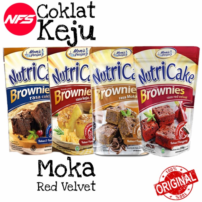 

pakai-siap-tepung-bumbu-tepung- nutricake brownies 230 gr-coklat/keju-kukus/panggang-nutri cake