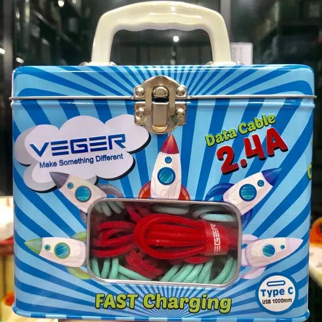 VEGER V110 Kabel Data Type C Fast Charging 3.0 - ISI 40 Per Kaleng -