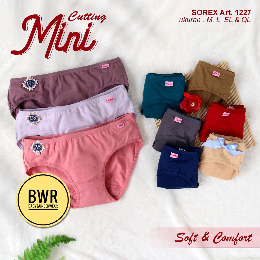 CD Sorex 1227 Mini | Celana Dalam Wanita Panty Soft &amp; Comfort 1227 - Bwr