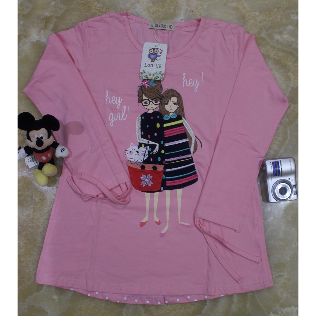 kaos anak perempuan tangan panjang louisa 3 warna