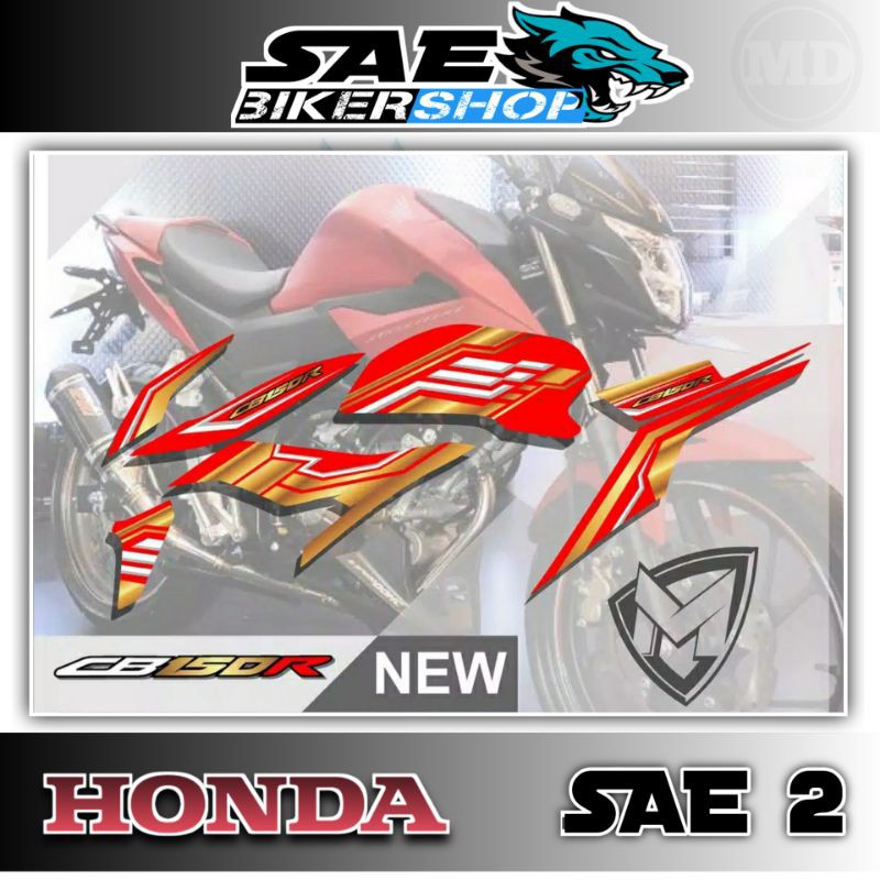 STRIPING STICKER STIKER ALL NEW CB150R GRAGIS GOLD SAE 2