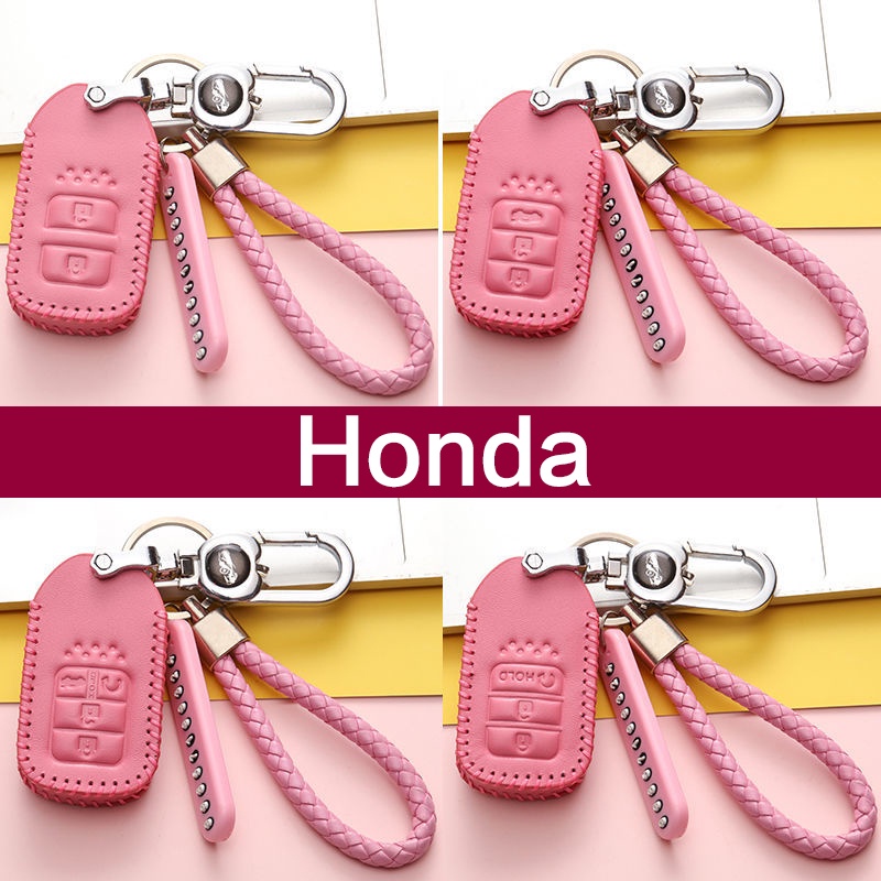 car leather key cover for Honda Civic CRV HRV BRV City / Accord / HRV 2014 to 2020 Keyless / Key Less / Smart Entry key case