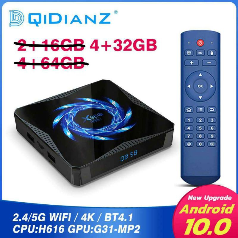 STB 4GB/32GB DQiDianZ X96Q Max Smart Tv Box Android 10 HD 4K