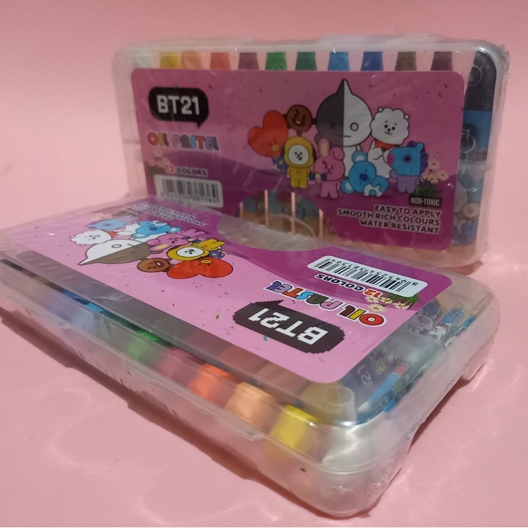 Crayon Plastik Mini 12warna Seri BT21 dan Debozz