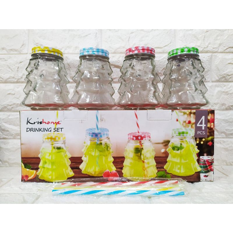 Krishome Set Gelas 600 Ml 4 pcs / Krishome Drinking Set / Krishome Gelas Set / Krishome Glass Set / 