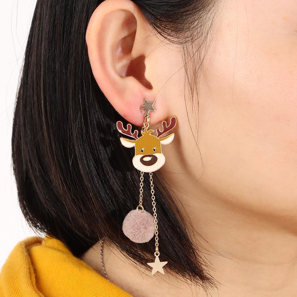 Top Natal Elk Anting Anting Perhiasan Fashion Xmas Kupu-Kupu Simpul Anting-Anting