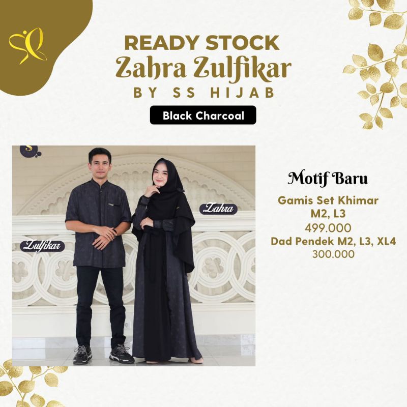 ready stock couple Zahra zulfikar ss hijab / gamis premium branded / original ss hijab