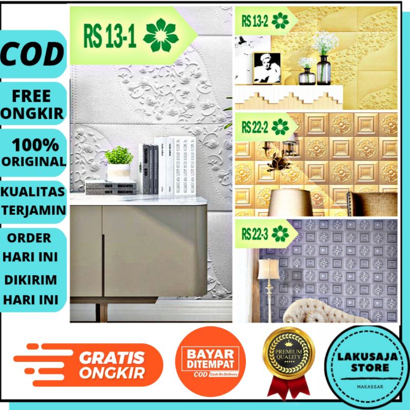 Sticker Wallpaper Dinding 3d Foam dekorasiWallpaper Dinding Murah Terbaru Makassar