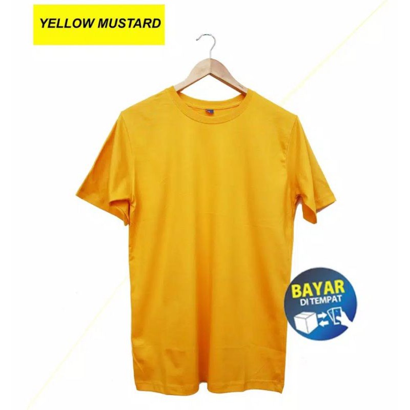 KAOS OBLONG POLOS KUNING MUSTARD KAOS PRIA WANITA DISTRO TSHIRT