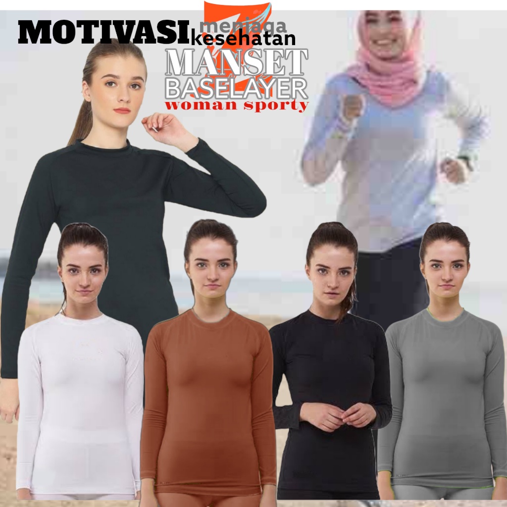 Manset lengan panjang wanita Baju Olahraga Wanita/Baju Running/Baju Lari/Baju Training/Baju Senam/Ba