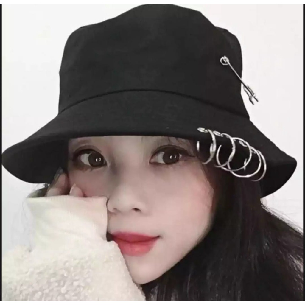 new promo bucket korea anting/ topi bulat anting2 bisa (COD)