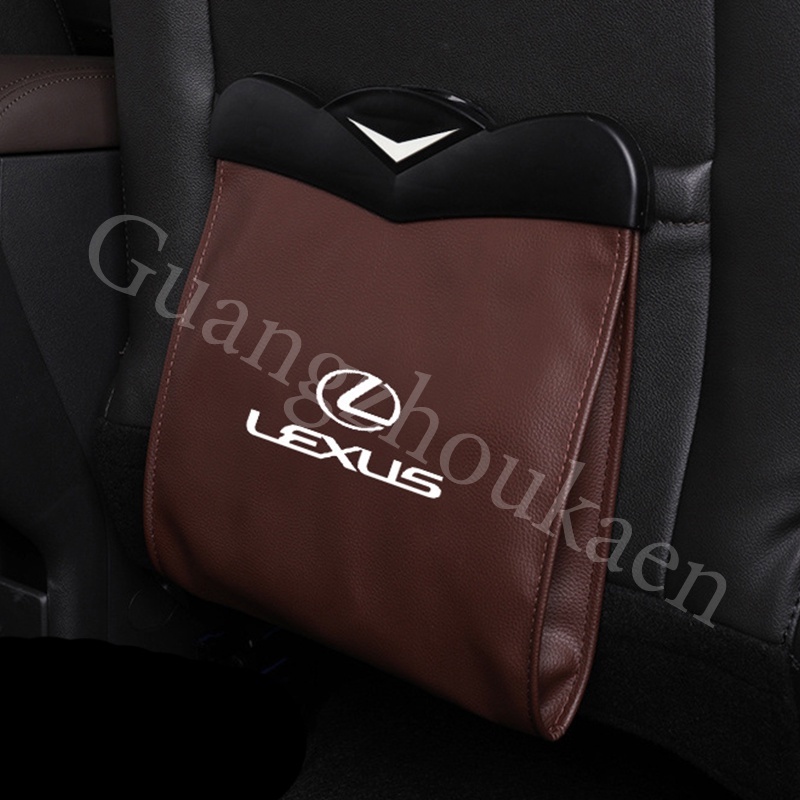 KAEN Kursi Mobil Kembali Tas Penyimpanan Kursi Belakang Tas Sampah dengan Lampu LED Aksesoris Interior Mobil Cocok untuk Lexus LX570 LX470 IS250